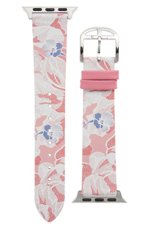 Floral Leather Band for Apple Watch®, 42mm/44mm