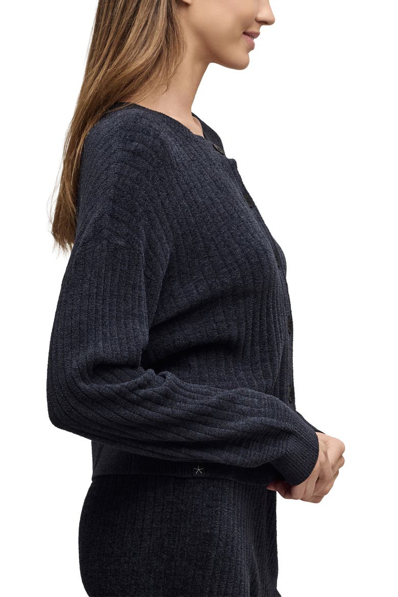 CozyChic® Ultra Lite® Textured Ribbed Cardigan, Alternate, color, BLACK