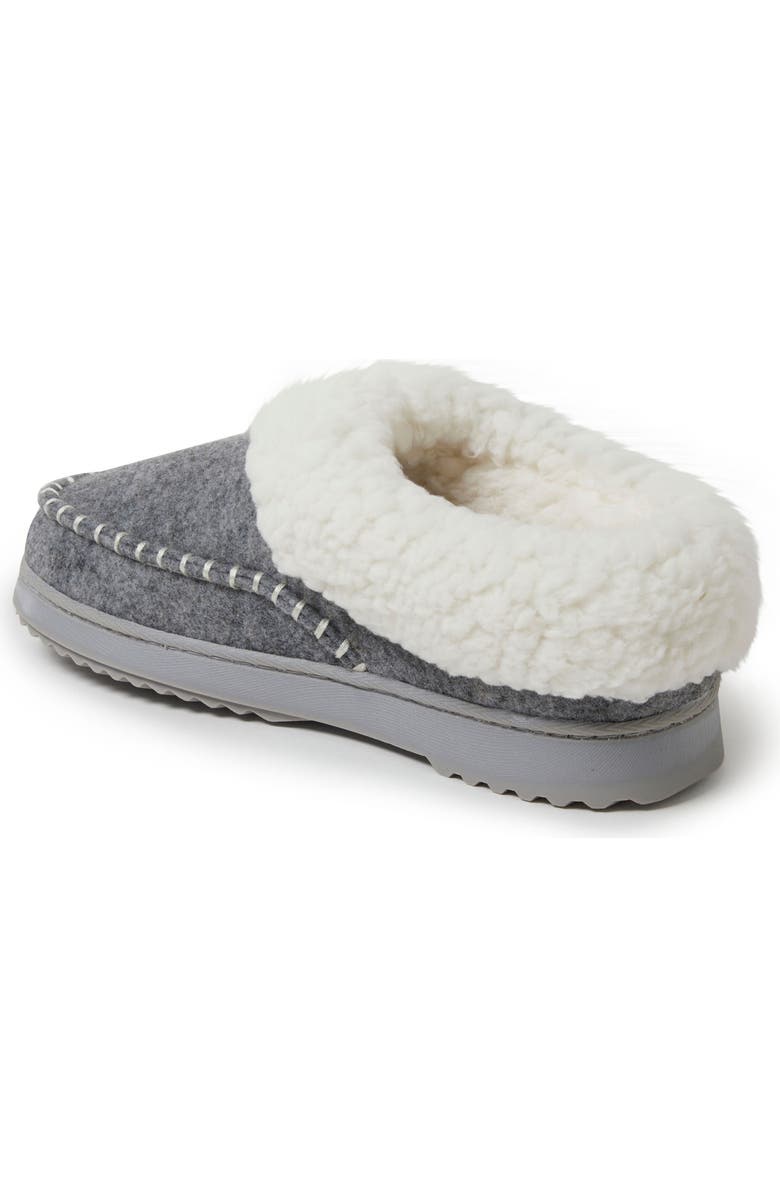 DEARFOAMS Nyla Felted Plaid Moccasin Toe Clog Slipper, Alternate, color, Light Heather Grey