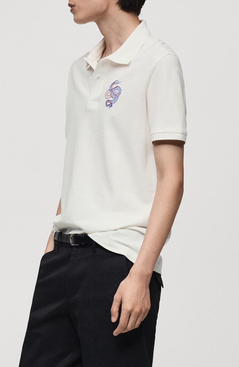 MANGO Embroidered Graphic Polo, Alternate, color,