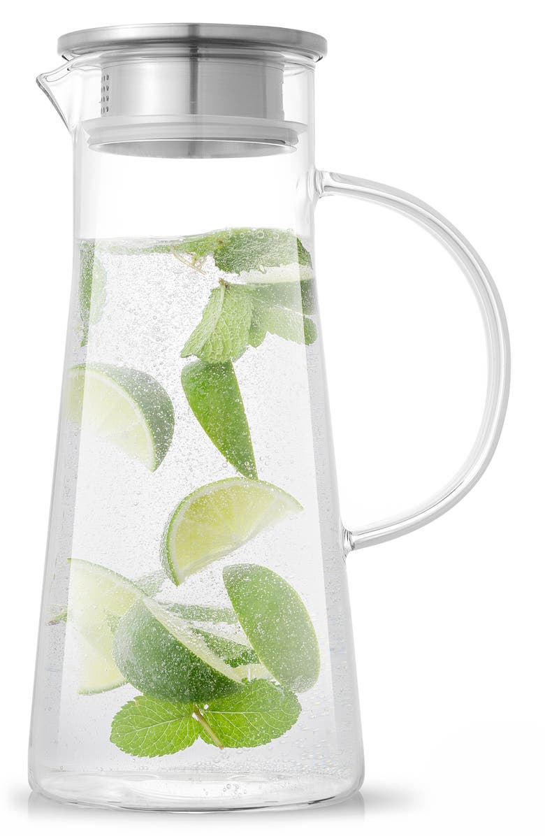 JoyJolt Breeze Glass Drink Water Pitcher, Alternate, color, Clear