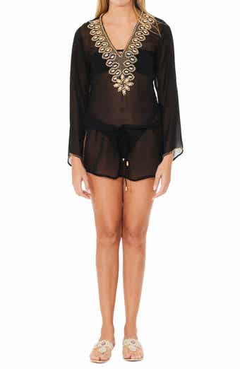 Black Embellished Poncho