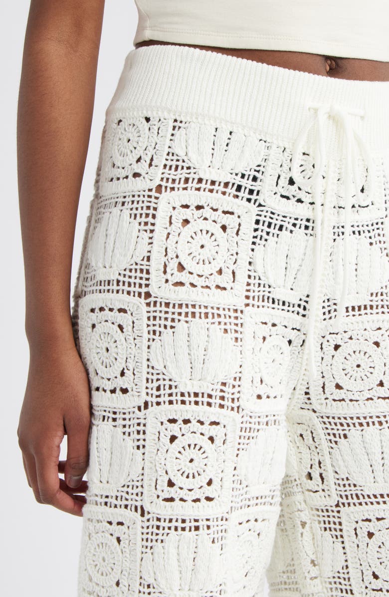 Rails x LSPACE Maja Seashell Patchwork Crochet Wide Leg Pants, Alternate, color, 