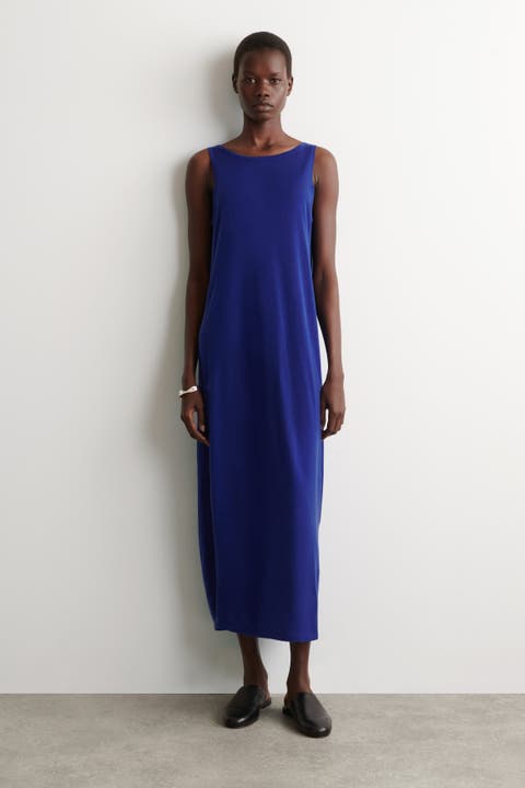 Rounded Merino Wool Maxi Dress