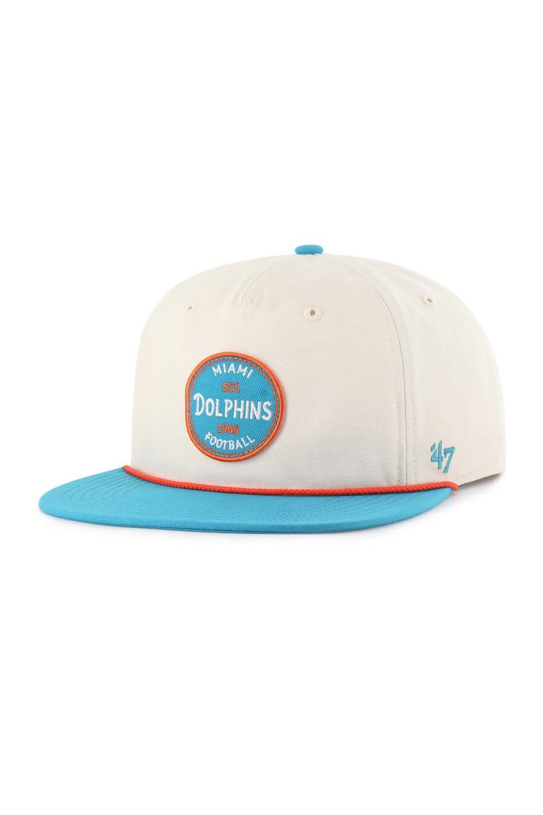 Men's '47  Natural Miami Dolphins Payson Captain Adjustable Hat, Main, color, Natural