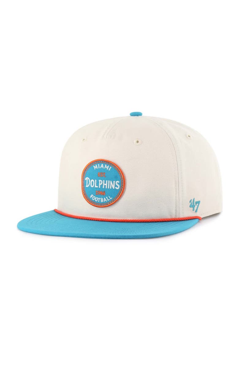 '47 Men's '47  Natural Miami Dolphins Payson Captain Adjustable Hat, Main, color, Natural