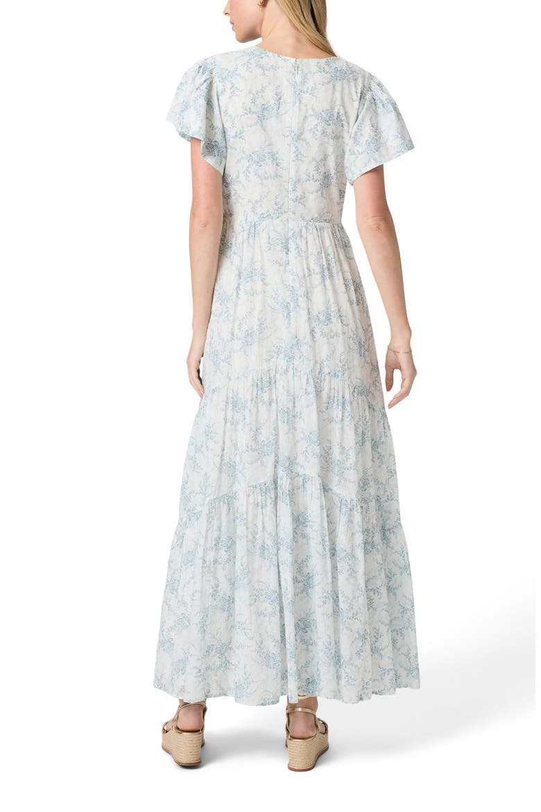 Kinga Floral Print Cotton Maxi Dress, Alternate, color, WHITE SURF