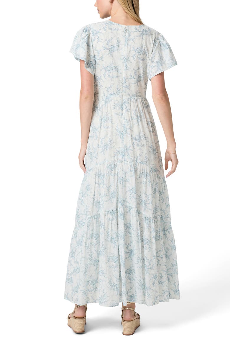 PAIGE Kinga Floral Print Cotton Maxi Dress, Alternate, color, White Surf