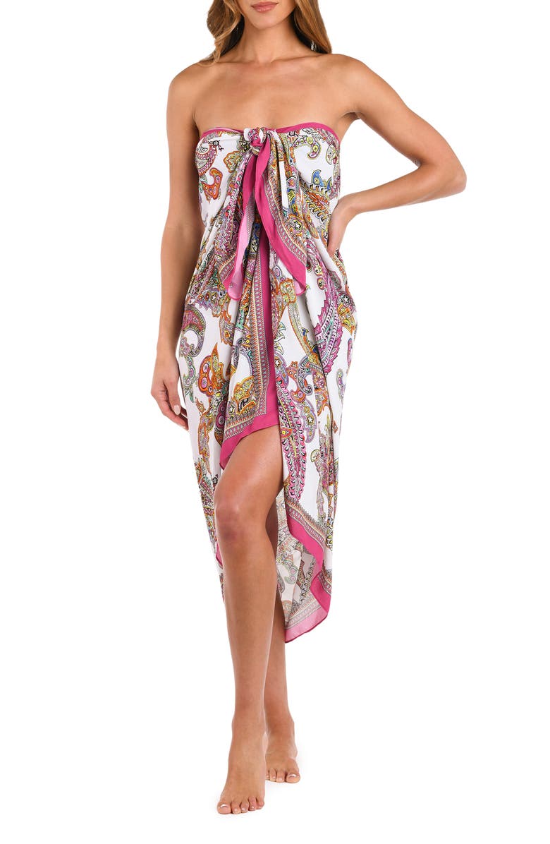 L'AGENCE Maribel Bright Paisley Cover-Up Pareo, Alternate, color, 