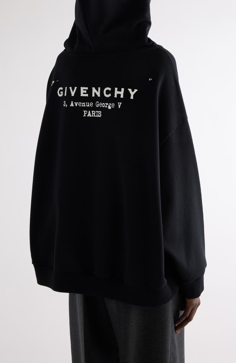 Givenchy Oversize Logo Graphic Hoodie, Alternate, color, Black