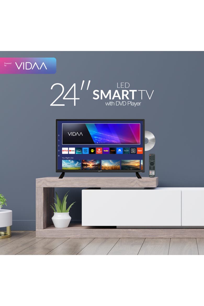 24 Inch LED Smart TV With DVD Player, Alternate, color, Black