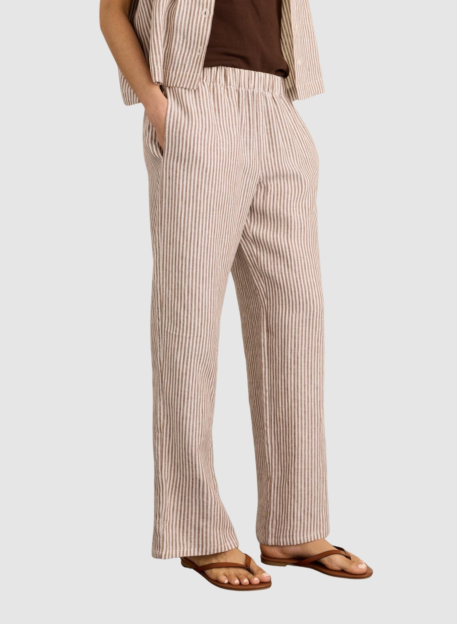 Baukjen Doretta Linen Trousers In Brown