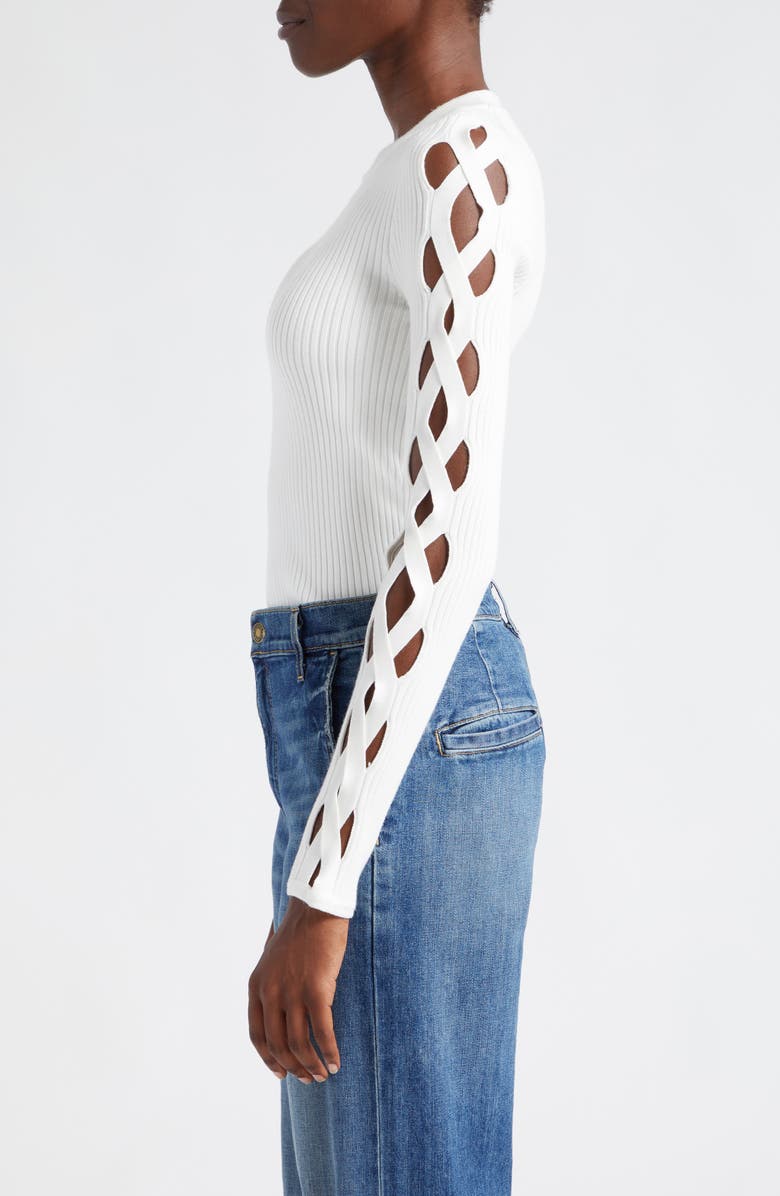 Ramy Brook Jazmine Lattice Detail Sweater, Alternate, color, 