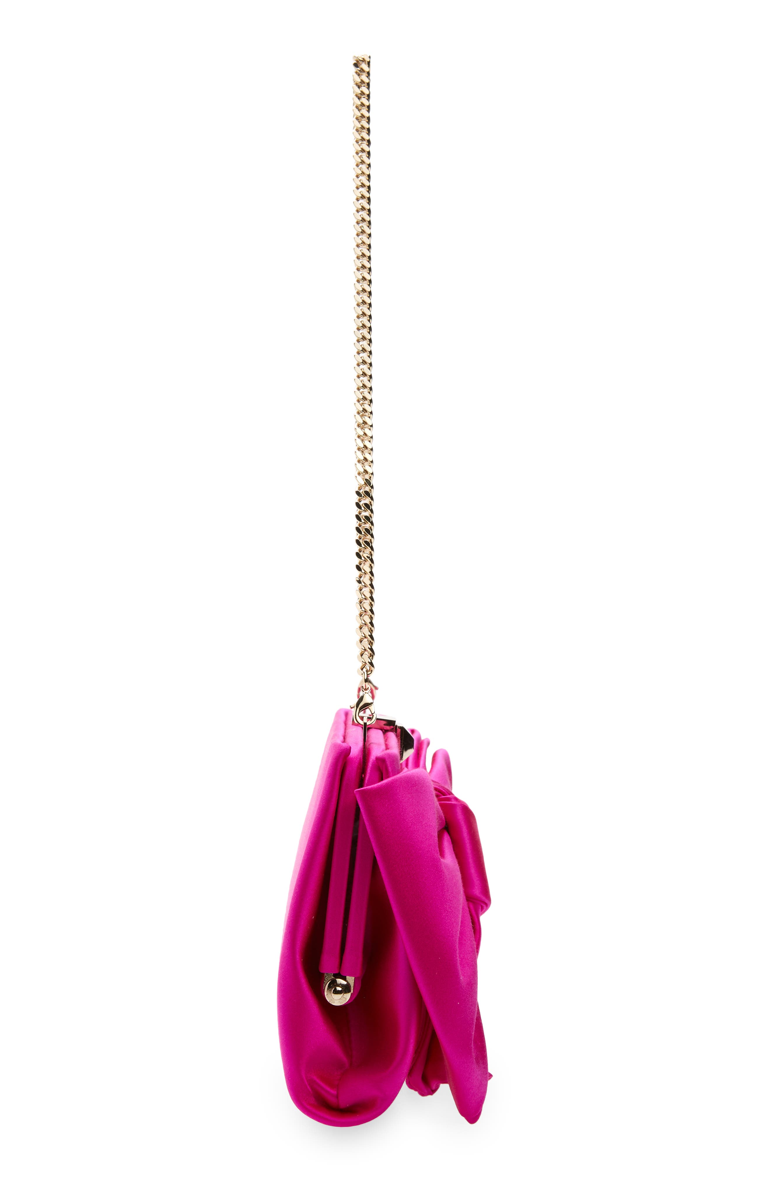 Stuart Weitzman The VIP Loveknot Clutch, Alternate, color, Flamingo