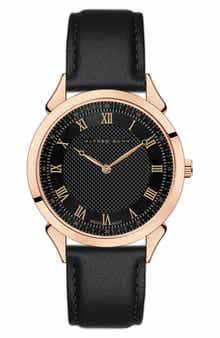 Alfred Sung Swiss Heritage Leather Strap Watch, 42mm