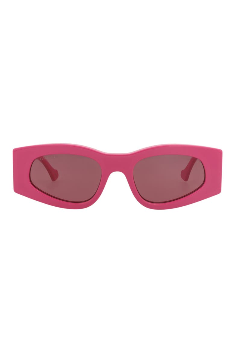 52mm Square Sunglasses, Main, color, FUCHSIA FUCHSIA VIOLET