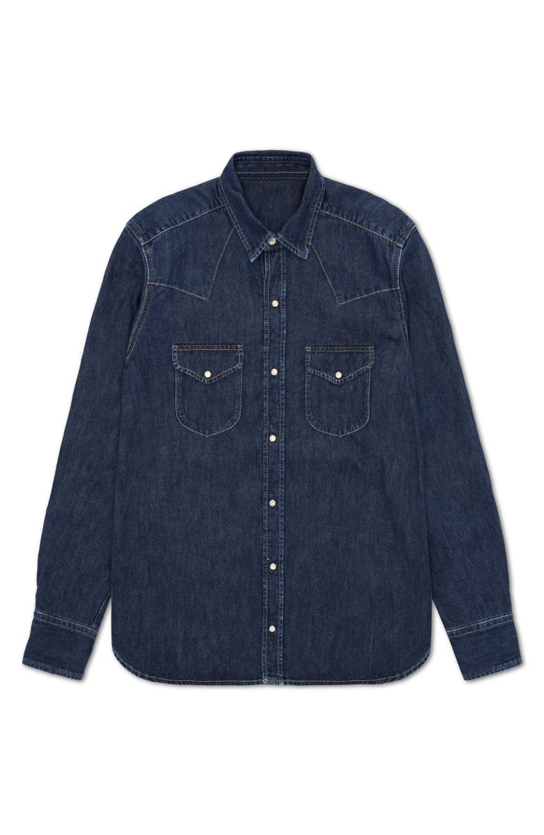 Fortela Texjb Texan Chambray Shirt, Main, color, Indigo Rinse