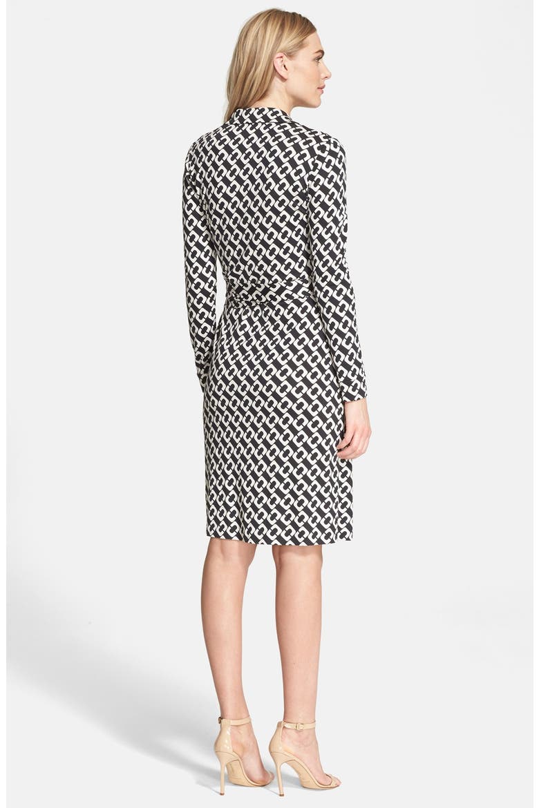 'New Jeanne Two' Print Silk Wrap Dress, Alternate, color, CHAIN LINK MEDIUM