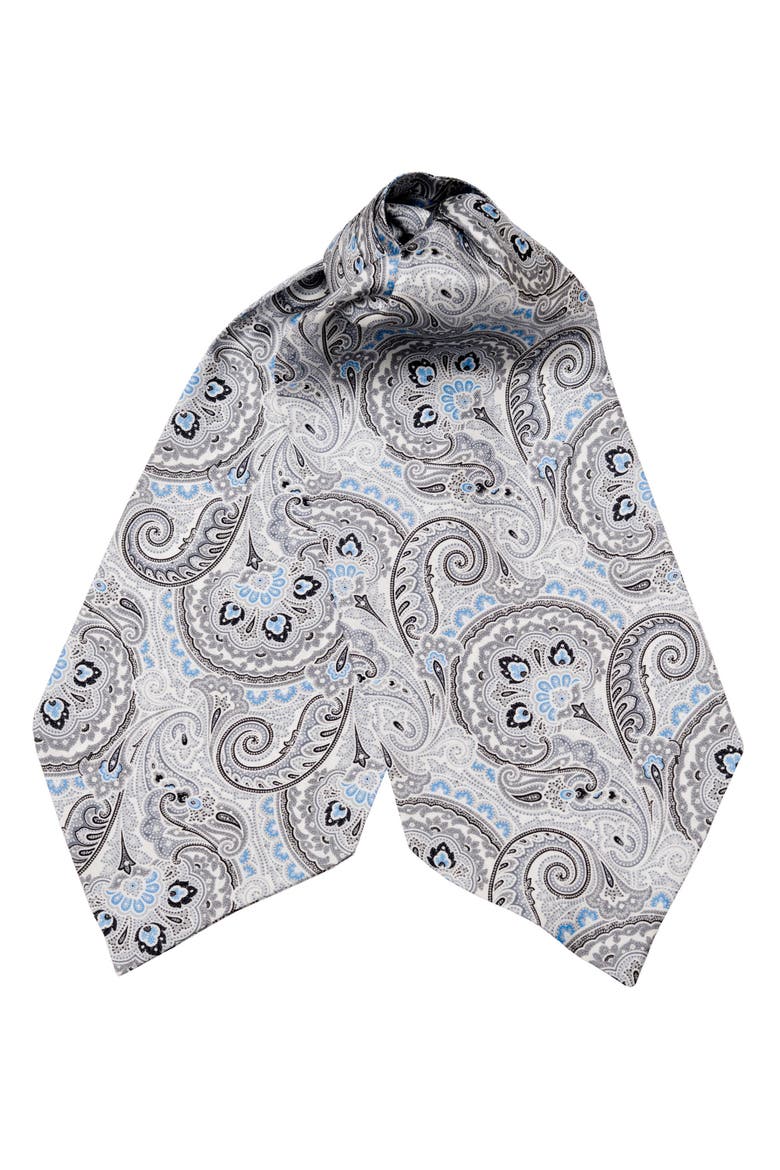 Latino - Silk Ascot Cravat Tie for Men, Main, color, Grey