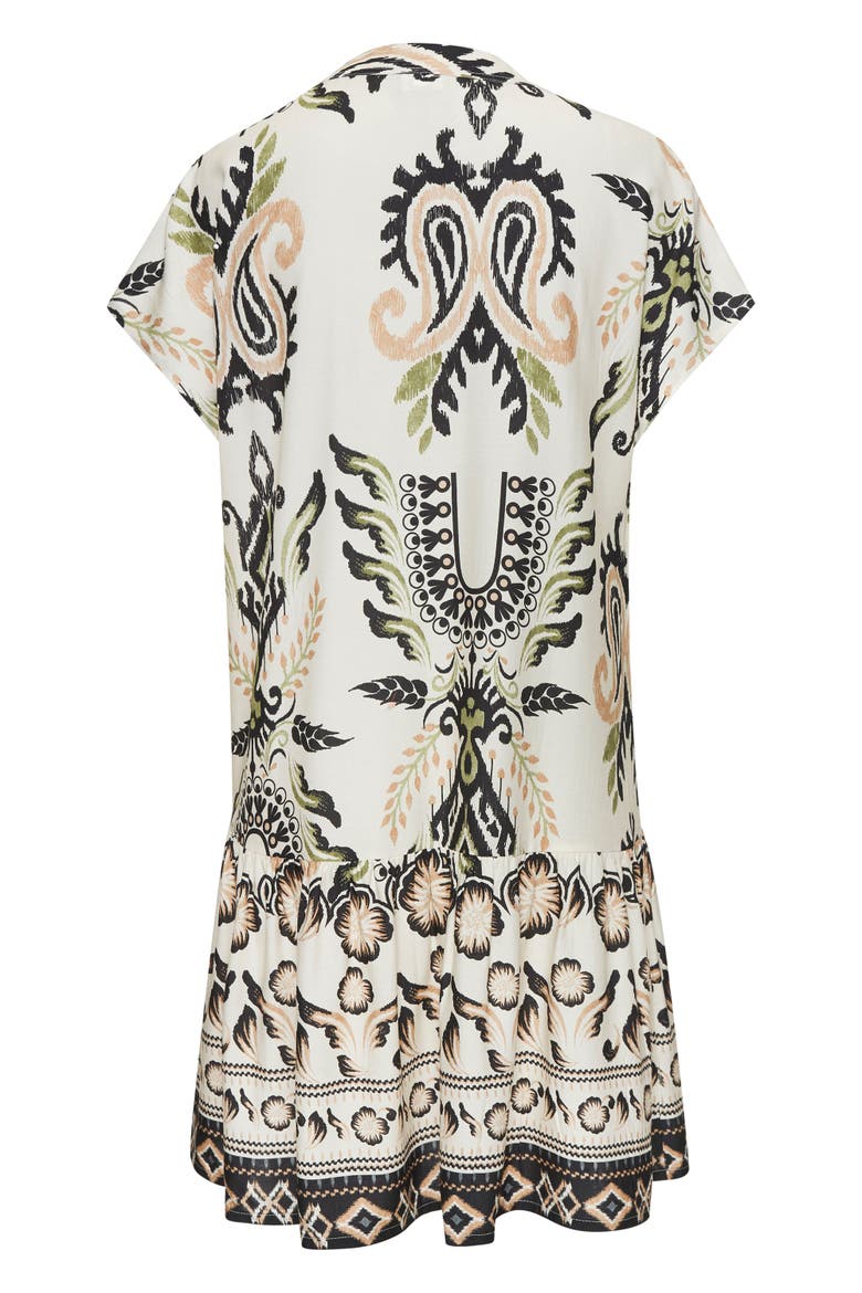 Flounce Hem Shift Dress, Alternate, color, Sand Khaki