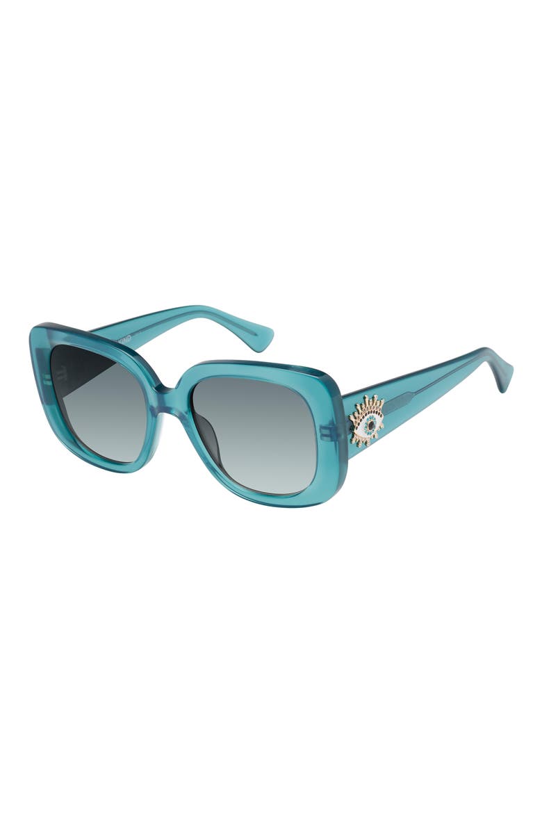 53mm Gradient Butterfly Sunglasses, Alternate, color, EMERALD/ SMOKE GREEN
