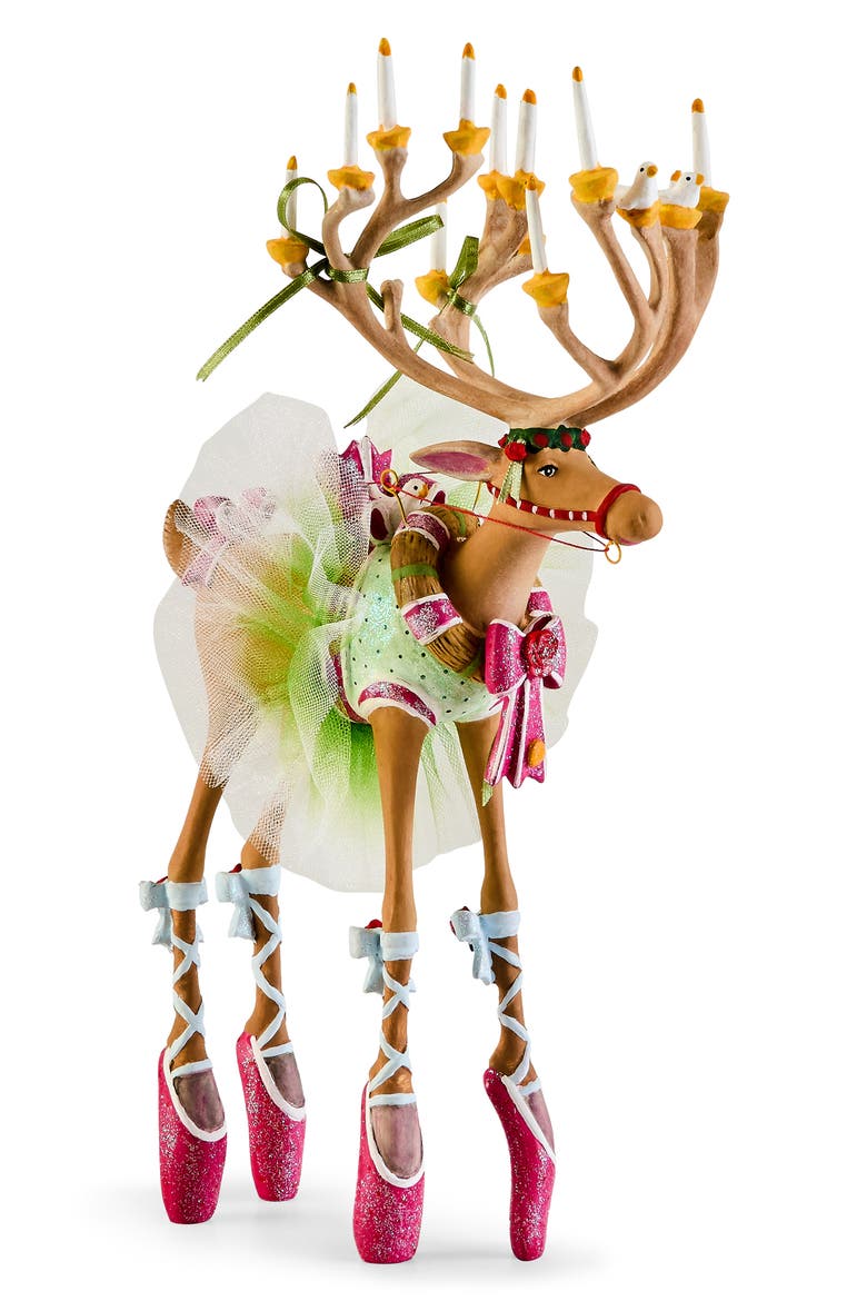 Patience Brewster Dash Away Dancer Reindeer Ornament, Alternate, color, WHITE