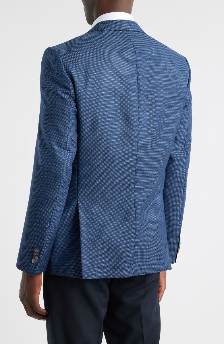 BOSS Hutson Slim Fit Blue Textured Wool Sport Coat, Alternate, color, Dark Blue