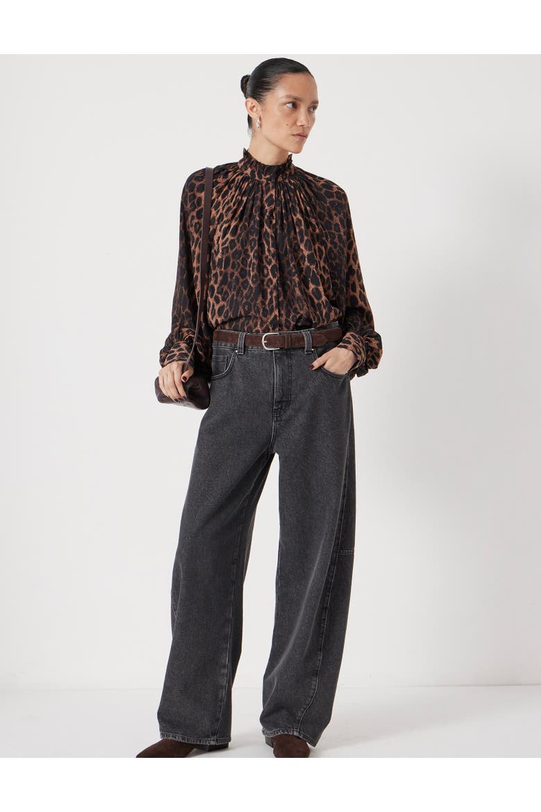 Fleur Floaty Chiffon Blouse, Alternate, color, Natural Leopard Brown