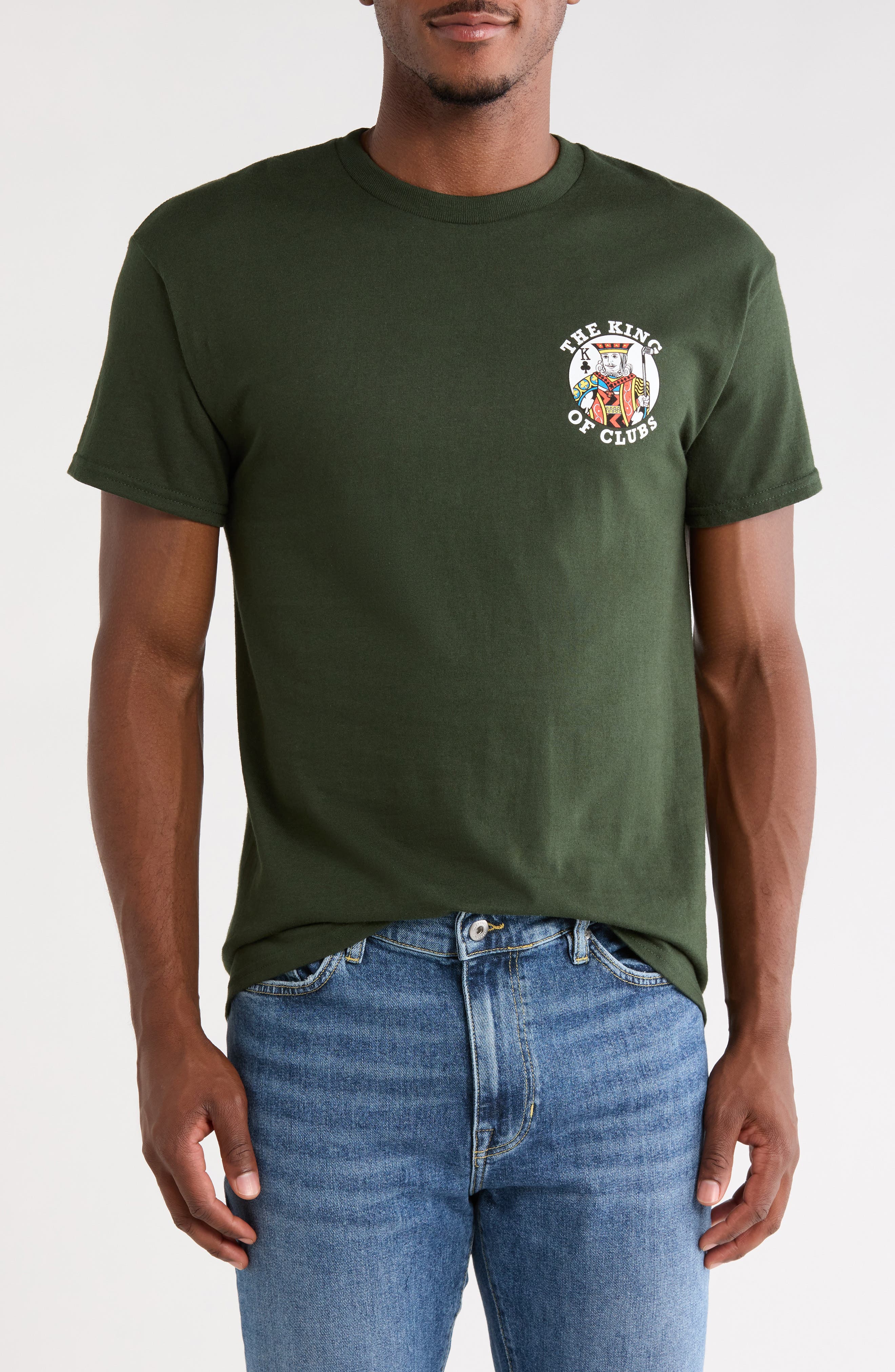 King of Clubs Cotton Graphic T-Shirt