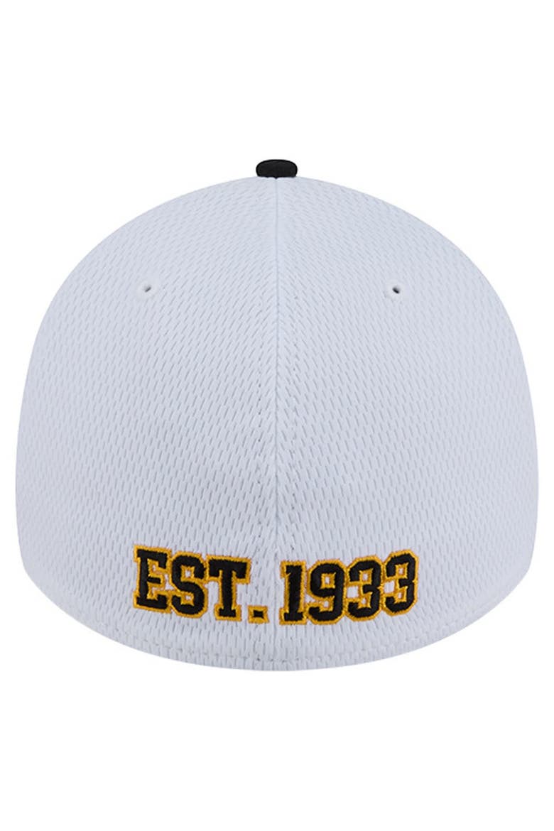 Men's New Era  White/Black Pittsburgh Steelers Dashmark Rays 39THIRTY Flex Hat, Alternate, color, White