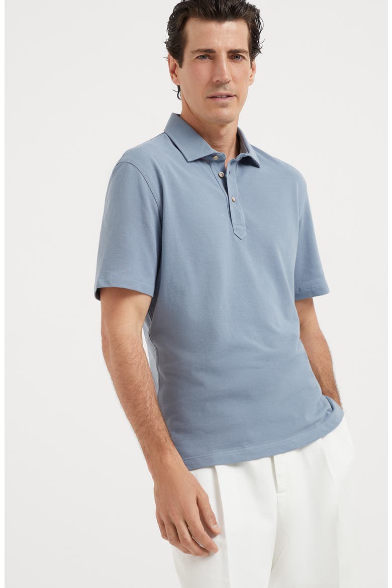Piqué polo shirt, Alternate, color, Azure