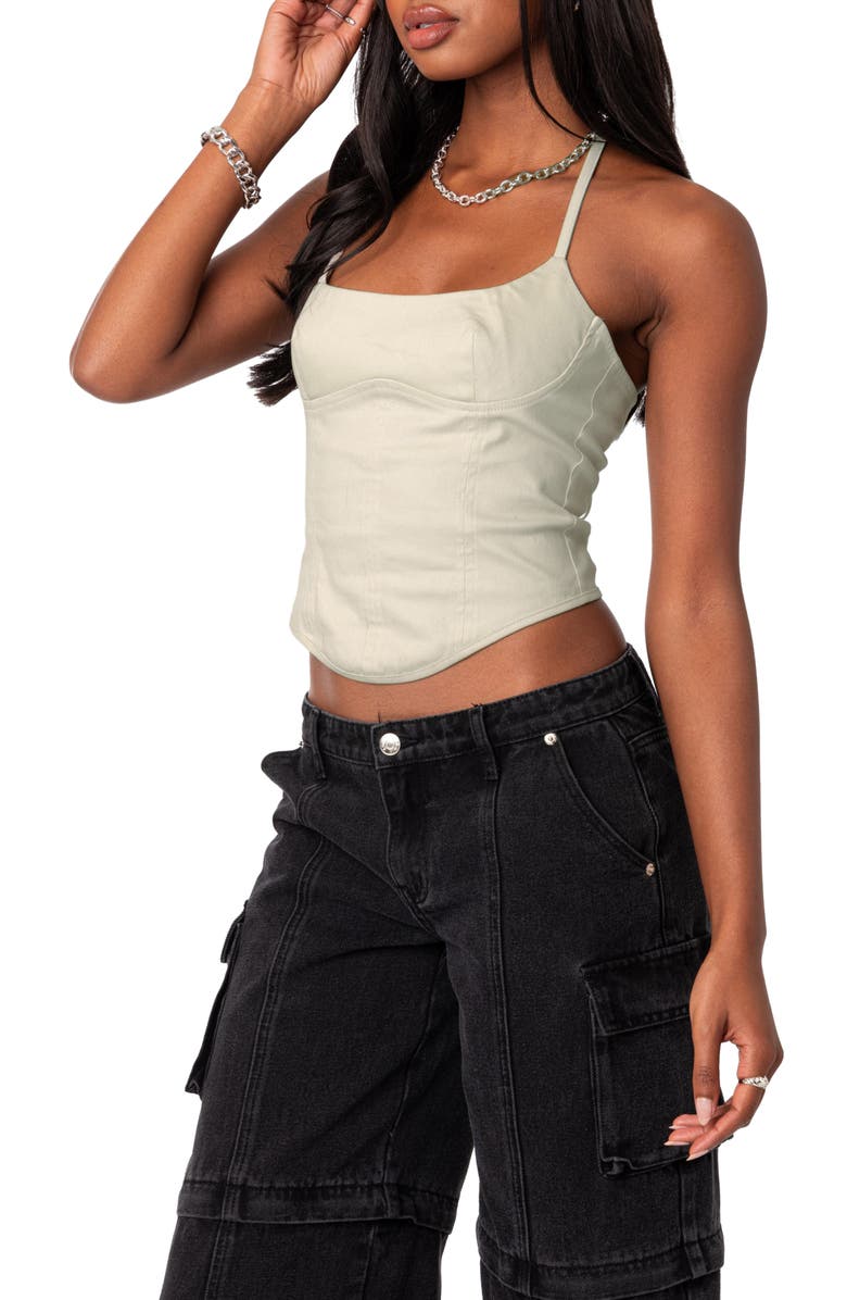 EDIKTED Emmeline Bustier Halter Corset Top, Alternate, color, 