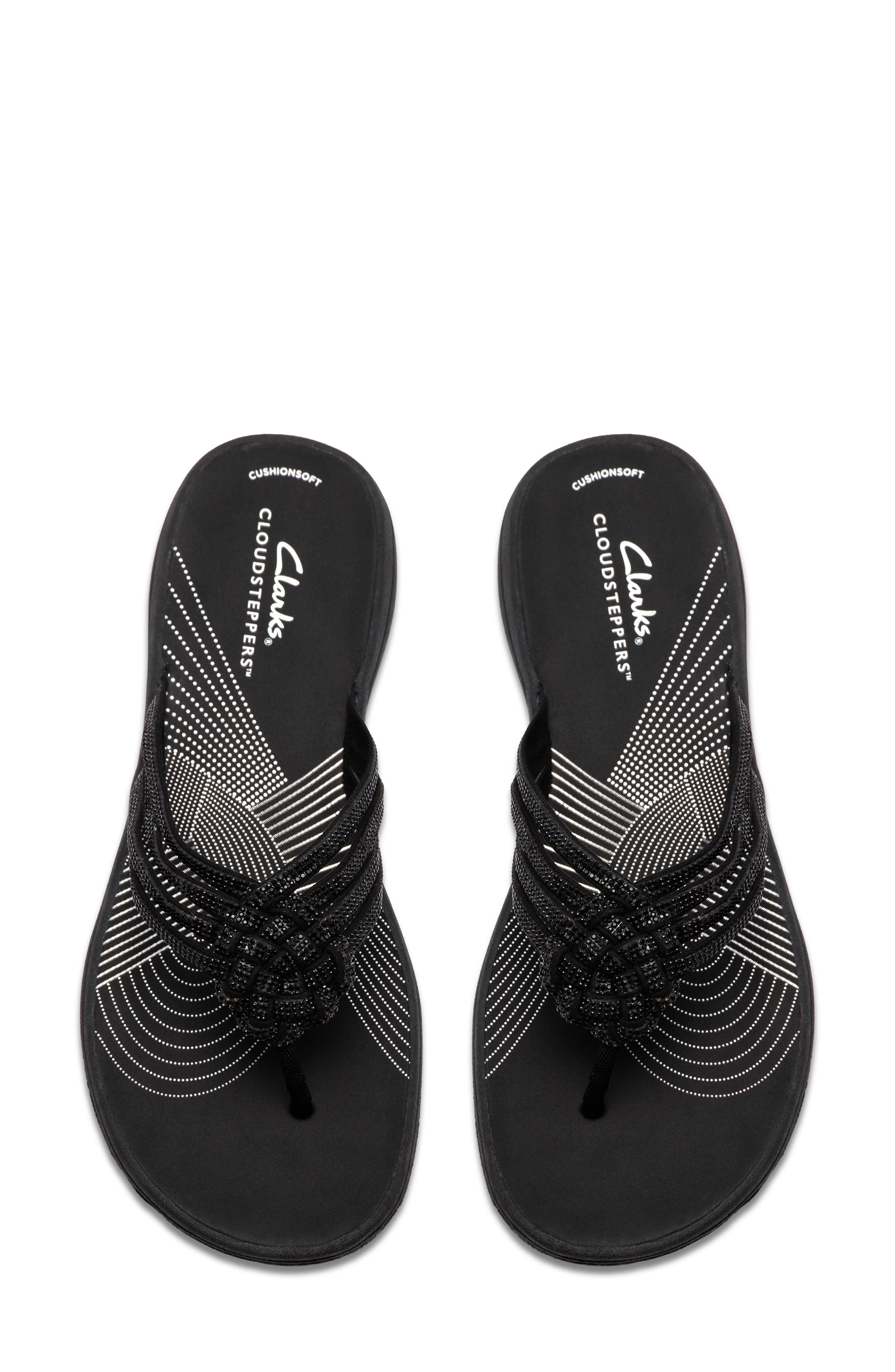 Clarks<sup>®</sup> Breeze Gem Crystal Embellished Flip Flop, Alternate, color, Black