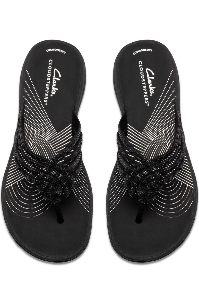 Clarks<sup>®</sup> Breeze Gem Crystal Embellished Flip Flop, Alternate, color, Black
