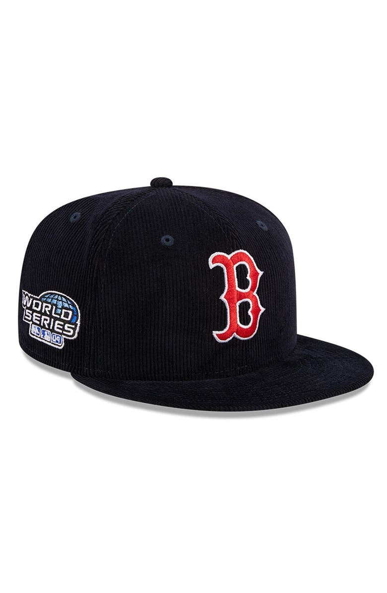 New Era Men's New Era Navy Boston Red Sox Throwback Corduroy 59FIFTY Fitted Hat, Main, color, 