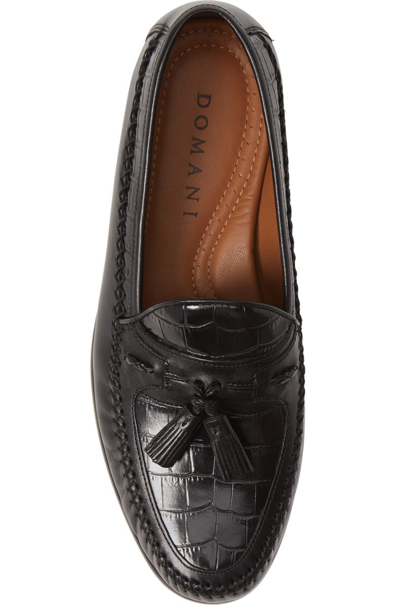 Johnston & Murphy Domani Croc Embossed Tassel Loafer, Alternate, color,