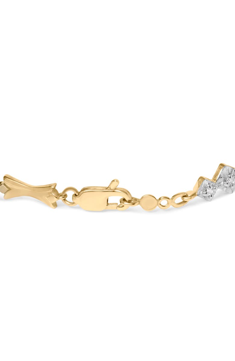 Haus of Brilliance 10k Gold 1/3 Cttw Diamond Miracle Set Bar and Link Bracelet - 7.75" Inches, Alternate, color, Yellow
