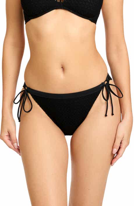 Fishnet Side Tie Bikini Bottoms