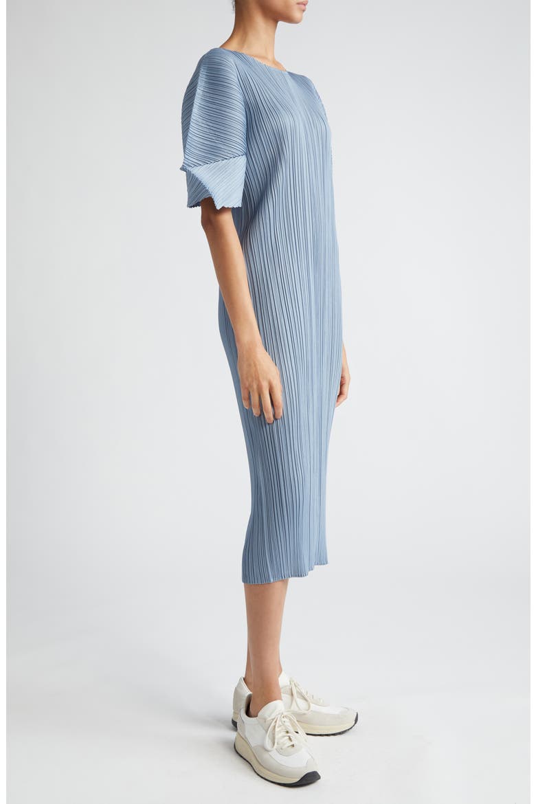Monthly Colors August Pleated Midi Dress, Alternate, color, COOL GRAY