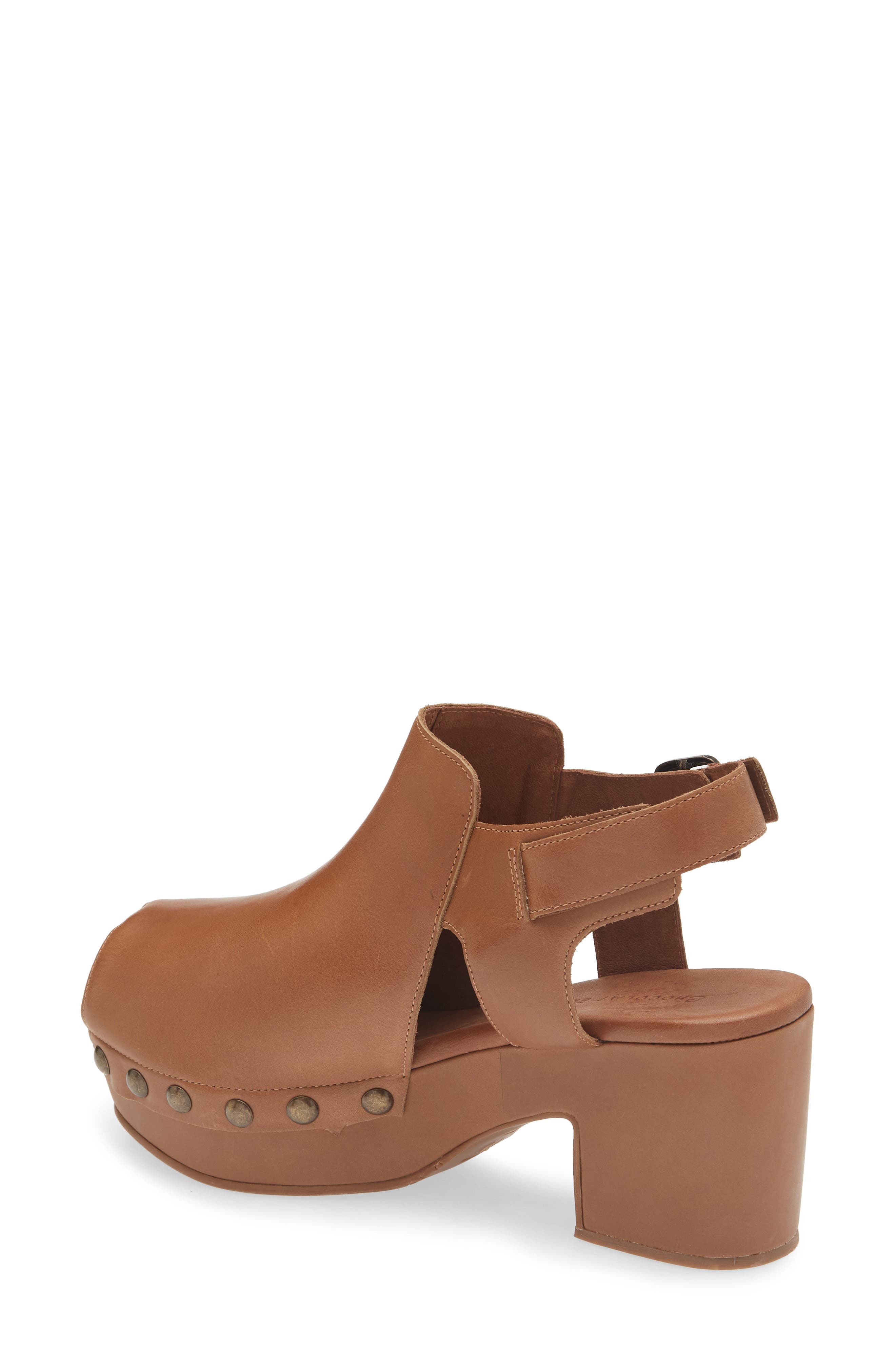 Chocolat Blu Galla Slingback Peep Toe Platform Clog, Alternate, color, Tobacco Leather