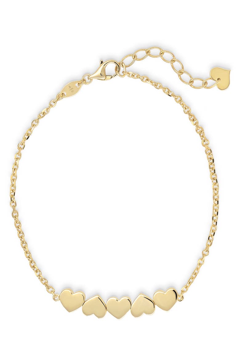 Sweet Heart Chain Bracelet in 14K Gold, Alternate, color, Yellow Gold