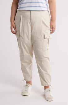 DKNY Jeans Belted Stretch Cotton Poplin Cargo Pants