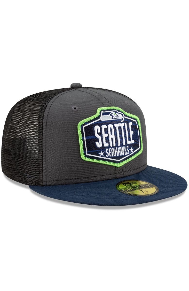 New Era Men's New Era Graphite/College Navy Seattle Seahawks 2021 NFL Draft On-Stage 59FIFTY Fitted Hat, Alternate, color, 