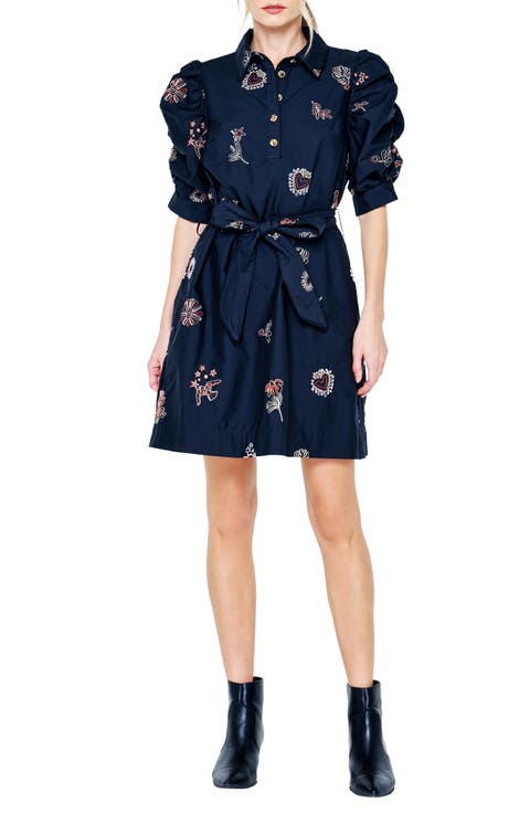 Scarlette Floral Embroidery Cotton Shirtdress