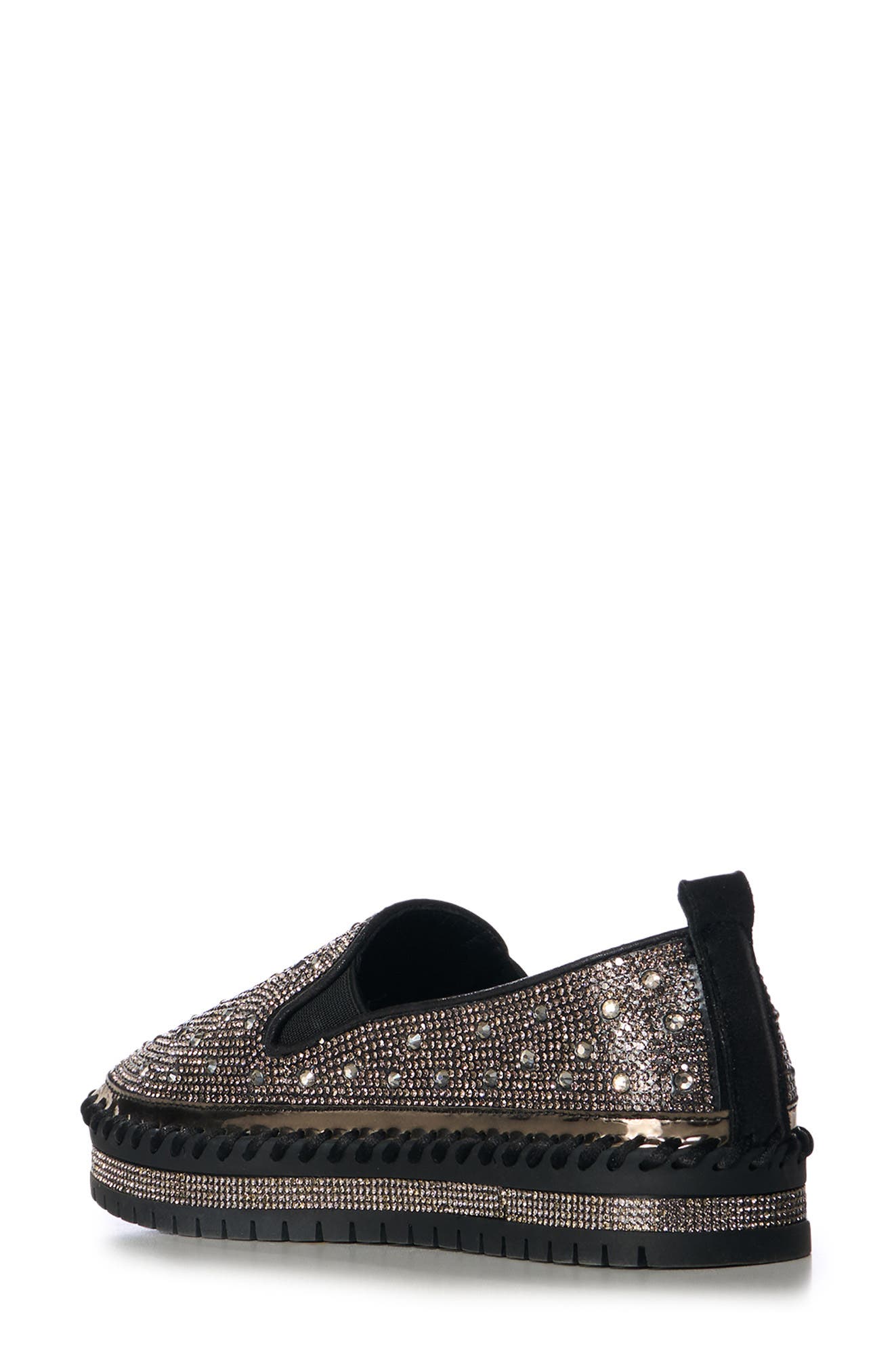 AZALEA WANG Rhinestone Sneaker, Alternate, color, Black