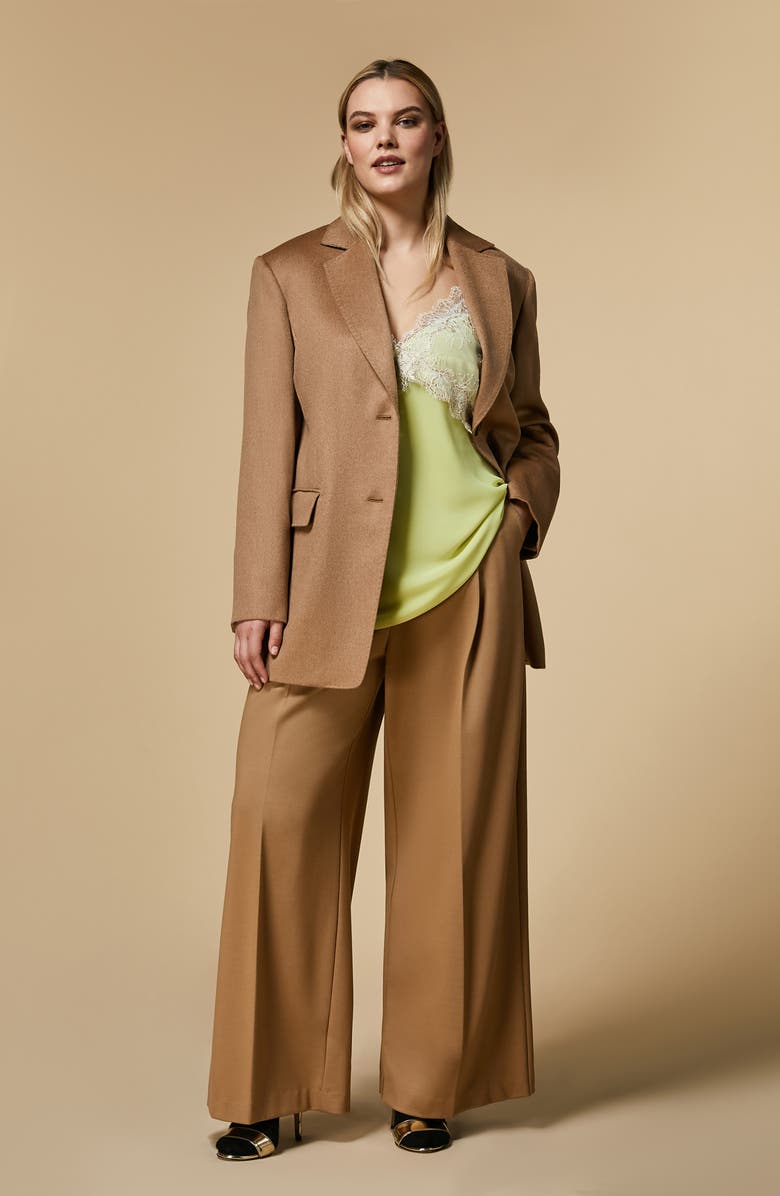 Marina Rinaldi Camel Wool Blazer, Alternate, color, 