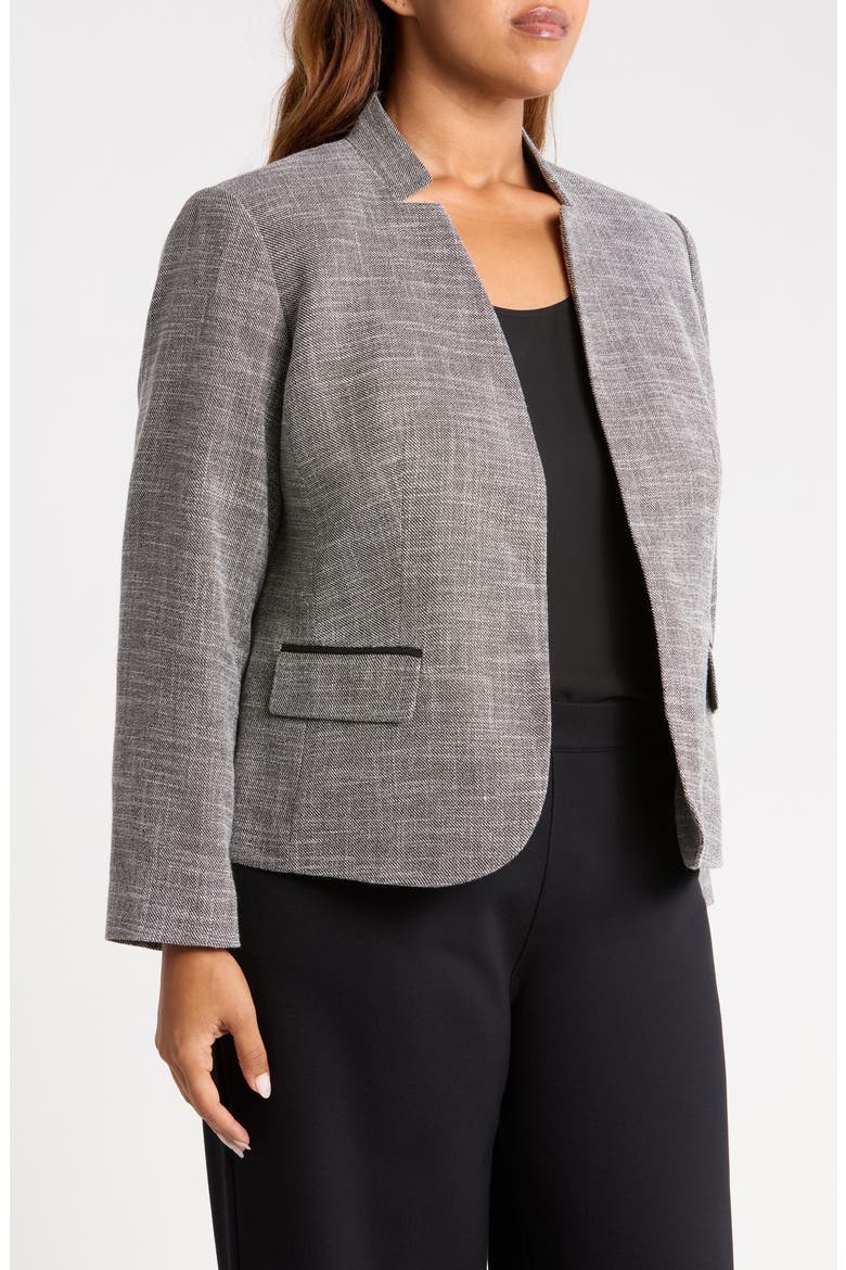 Cutout Collar Blazer, Alternate, color, BLACK/ VANILLA ICE