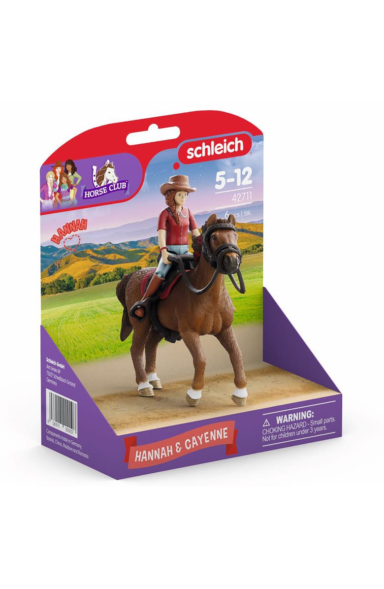 Schleich Horse Club Hannah & Cayenne 6pc Playset,, Alternate, color, Multicolored