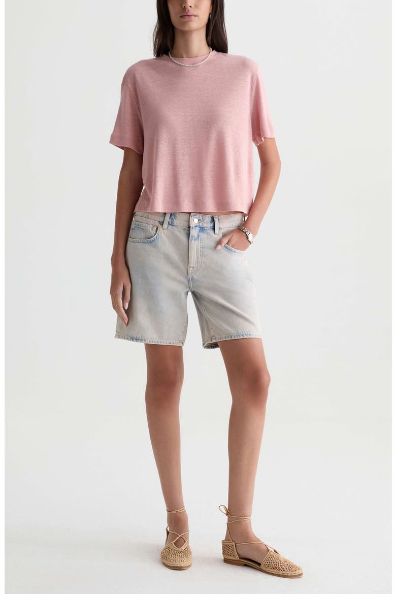 Ex-Boyfriend Mid Thigh Denim Shorts, Alternate, color, MOJAVE PINK
