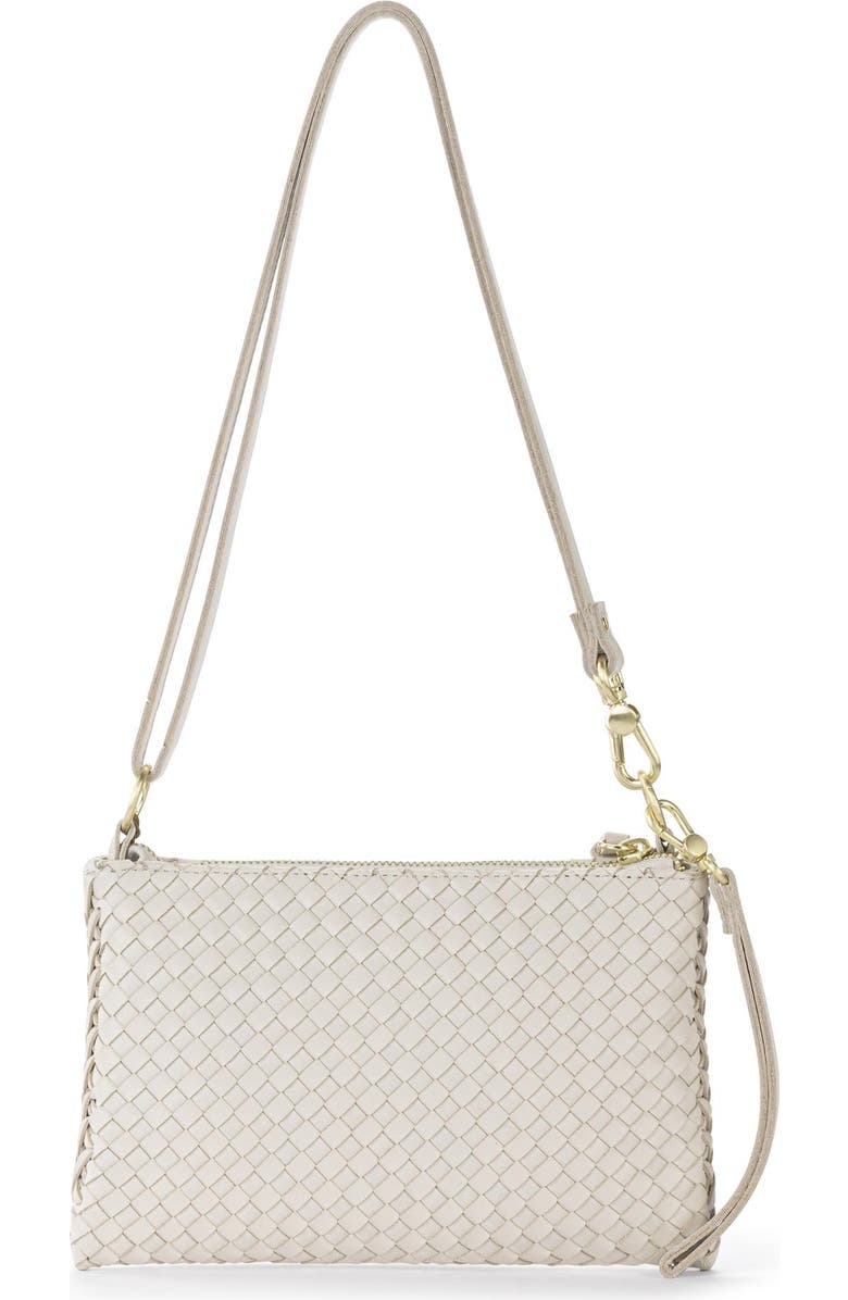 The Sak Vita Hand Woven Leather Crossbody Wristlet, Alternate, color, Stone Woven
